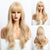 Long Wavy Ombre Hair Wigs with Bangs