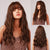 Long Wavy Ombre Hair Wigs with Bangs