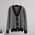 Loose Fit Striped Long Sleeve Knitted Winter Cardigan Sweaters