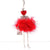 Lovely Fashionista Doll with Fluffy Rhinestone Dress Pendant Necklace