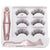 Luxurious 3Pairs 3D Magnetic False Eyelashes with Eyeliner and Tweezer Set
