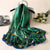 Luxurious Delicate Peacock & Floral Wrap Silky Vibrant Scarves