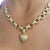 Luxurious Zircon Encrusted Heart Charm Jewelry Set