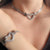 Luxurious Zircon Encrusted Heart Charm Jewelry Set