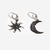 Gothic Sun and Moon Dangle Earrings - Fashionable Asymmetric Jewelry