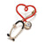 Medical Heart Shape and Stethoscope Brooch Pins