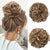 Messy and Curly Elastic Hair Bun Hairstyle Scrunchy Hair Extensions