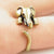 Mischievous Vintage Mouse and Elephant Adjustable Wrap Rings