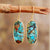 Modern Style Natural Earth Stone Turquoise Dangle Earrings