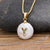 Mother of Pearl Initial A-Z Letter Pendant Necklace