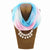 Multi Color Chiffon Scarf With Gradient Charms Necklace