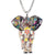 Multi Color Elephant Enamel Statement Necklace