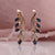Multi Color Water Drop Zircon Long Dangle Earrings