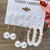 Multi-Style Geometric Pearl Drop Earrings Set
