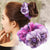 Multi-color Elastic Beaded Floral Scrunchy Hair Ties