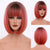 Multi-color Short Ombre Bob Hair Wigs with Bangs