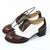 Multi-color Thick Heels Vegan Leather Oxford Vintage Shoes