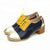 Multi-color Thick Heels Vegan Leather Oxford Vintage Shoes