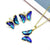 Multi-color Zircon Butterfly Earrings and Necklace Jewelry Set