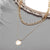 Multi-layer Chunky Chain With Coin Pendant Necklace
