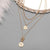Multi-layer Chunky Chain With Coin Pendant Necklace