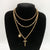 Multi-layer Fashion Chains with Carved Coin, Cross, Heart, and Lock Pendant Necklaces