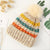 Multicolor Double Layer Knitted Pom Pom Winter Beanie Hats