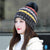 Multicolor Double Layer Knitted Pom Pom Winter Beanie Hats