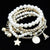 Multilayer Beaded Pearl Charms Bracelet
