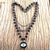 Multilayer Crystal Beads Chain Cross Necklace