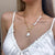 Multilayer Thick Choker Chain with Pearl and Heart Pendant Necklaces