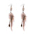 Natural Long Feather Dream Catcher Bohemian Earrings