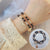 Natural Stone Charm Multi-bead Wrap Bracelets