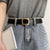 No Holes Retro Square Buckle Belts