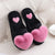 Non-slip Love Heart Pattern Soft Plush Indoor Slippers