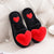Non-slip Love Heart Pattern Soft Plush Indoor Slippers
