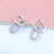 One Side Zircon Studded Double Oval-Shaped Geometric Dangle Hoop Earrings