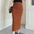 Ankle-length Knitted Woolen Midi Pencil Skirt for Women
