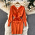 Autumn and Winter Fashion Knitted Pullover Waist Tie Dresses