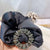 Oversized Elastic Silk Hair Ties with Rhinestone Studded Round and Square Charm