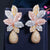 Oversized Zircon Bejeweled Tropical Leaf-shaped Waterdrop Earrings