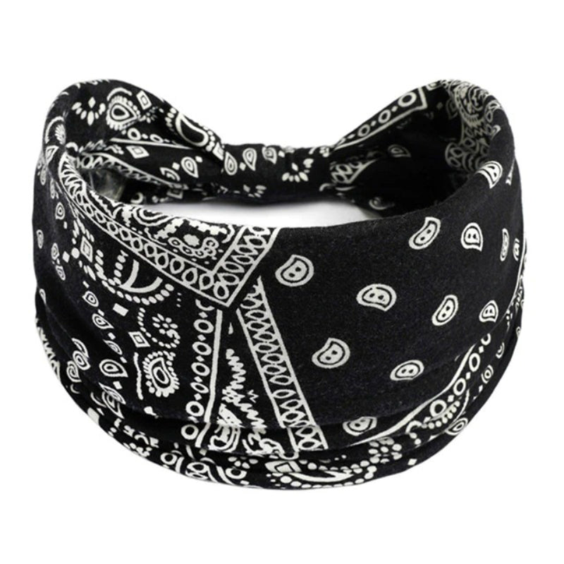 Paisley Pattern Elastic Wide Turban Headbands-Boots N Bags Heaven-Boots N Bags Heaven