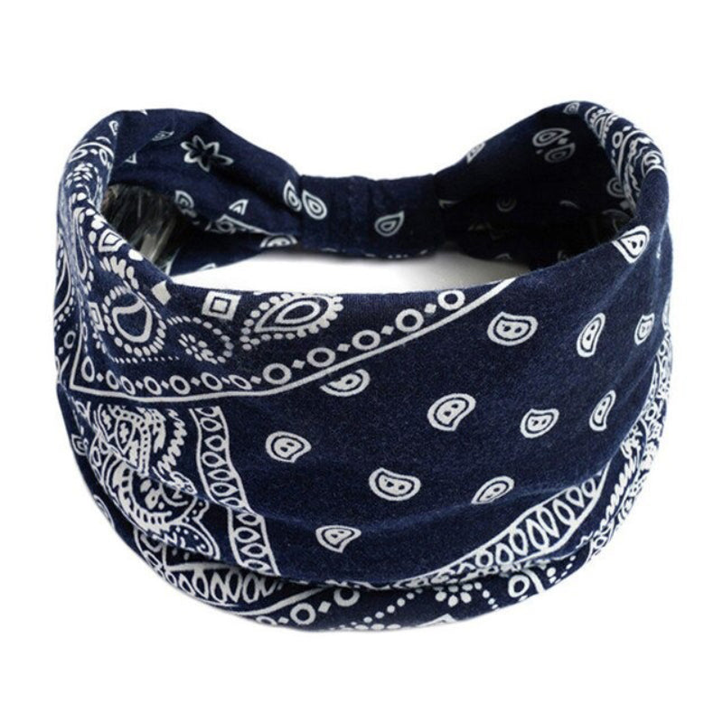 Paisley Pattern Elastic Wide Turban Headbands-Boots N Bags Heaven-Boots N Bags Heaven