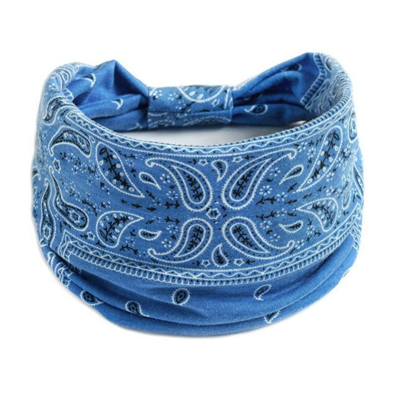 Paisley Pattern Elastic Wide Turban Headbands-Boots N Bags Heaven-Boots N Bags Heaven