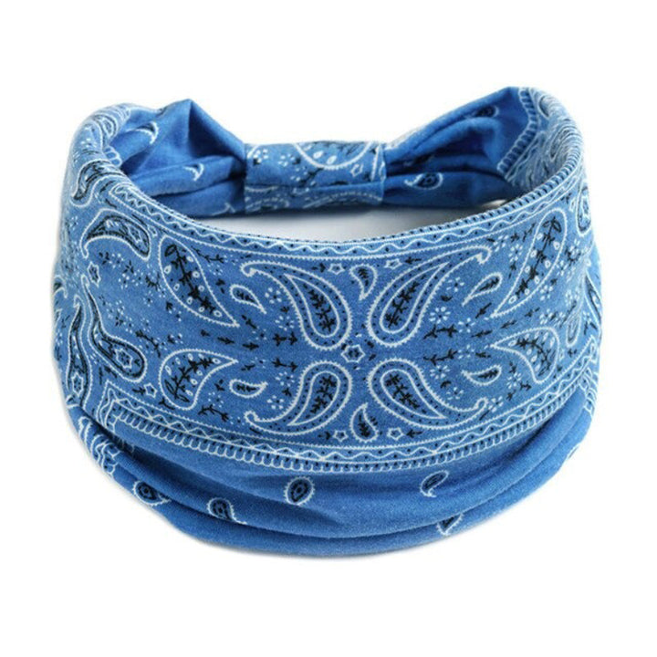 Paisley Pattern Elastic Wide Turban Headbands-Boots N Bags Heaven-Boots N Bags Heaven