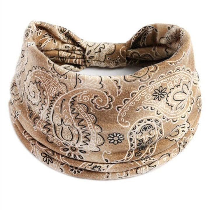 Paisley Pattern Elastic Wide Turban Headbands-Boots N Bags Heaven-Boots N Bags Heaven