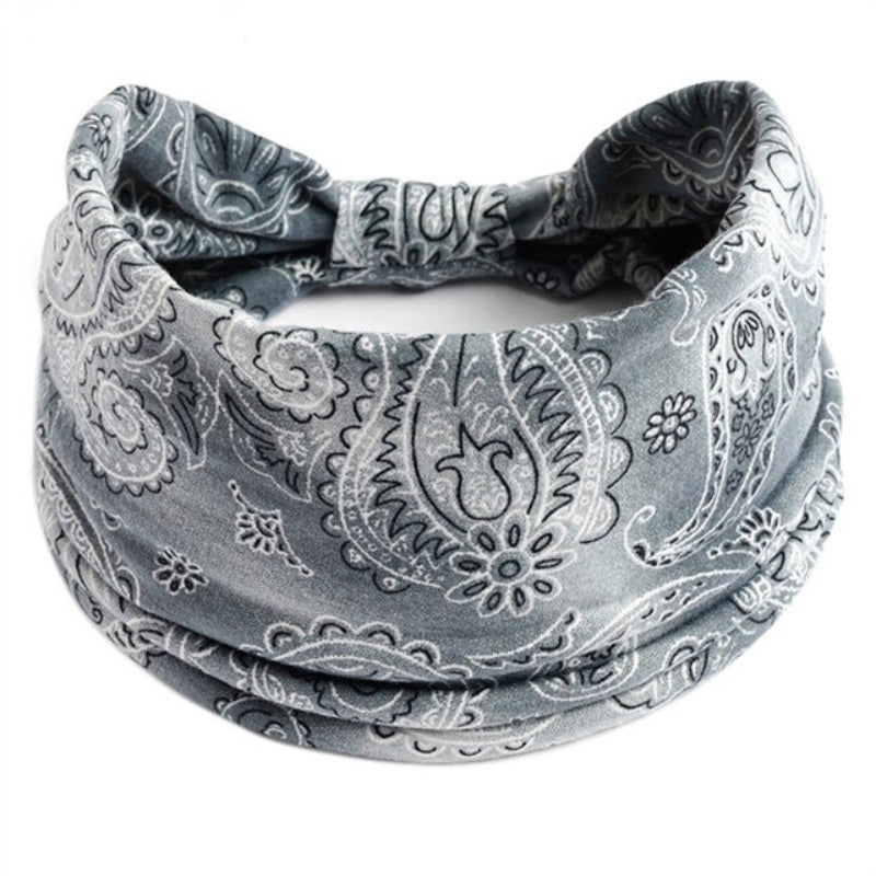 Paisley Pattern Elastic Wide Turban Headbands-Boots N Bags Heaven-Boots N Bags Heaven