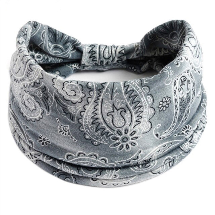 Paisley Pattern Elastic Wide Turban Headbands-Boots N Bags Heaven-Boots N Bags Heaven