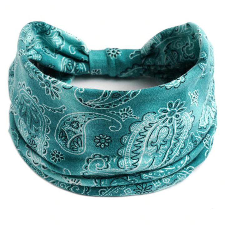 Paisley Pattern Elastic Wide Turban Headbands-Boots N Bags Heaven-Boots N Bags Heaven
