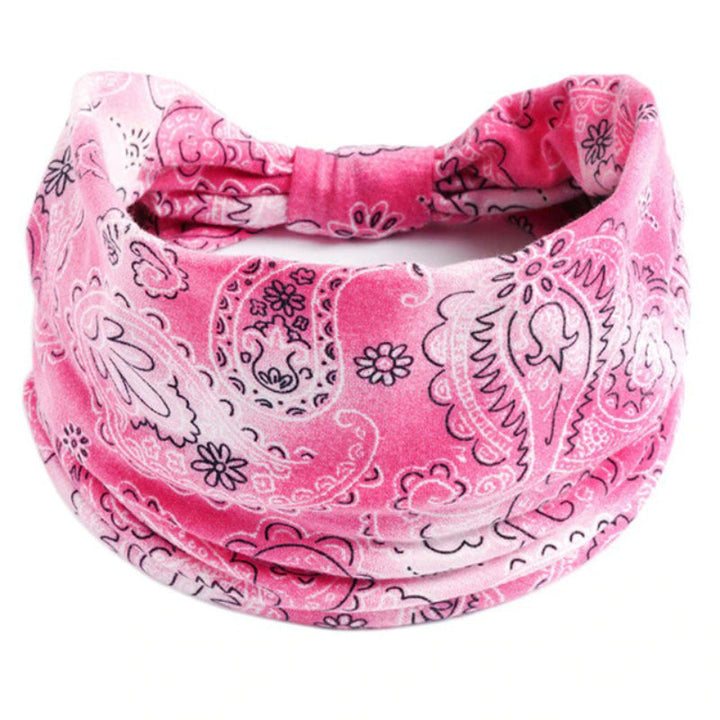 Paisley Pattern Elastic Wide Turban Headbands-Boots N Bags Heaven-Boots N Bags Heaven